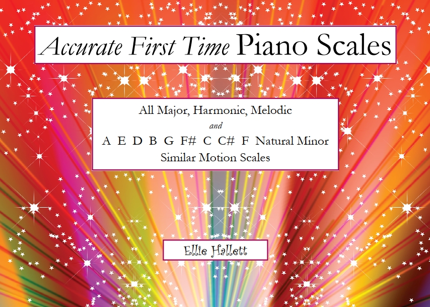 Accurate First Tine Piano Scales. All Major, Harmonic Minor and Melodic Minor Similar Motion Scales for both hands together. Also, 9 Natural Minor scales. Was previously published by the name of As Easy as Pie Piano Scales.